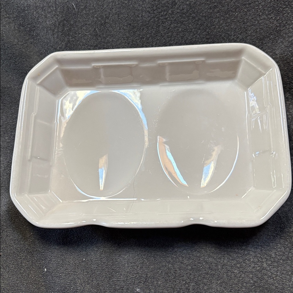 Longaberger White Pottery spoon rest